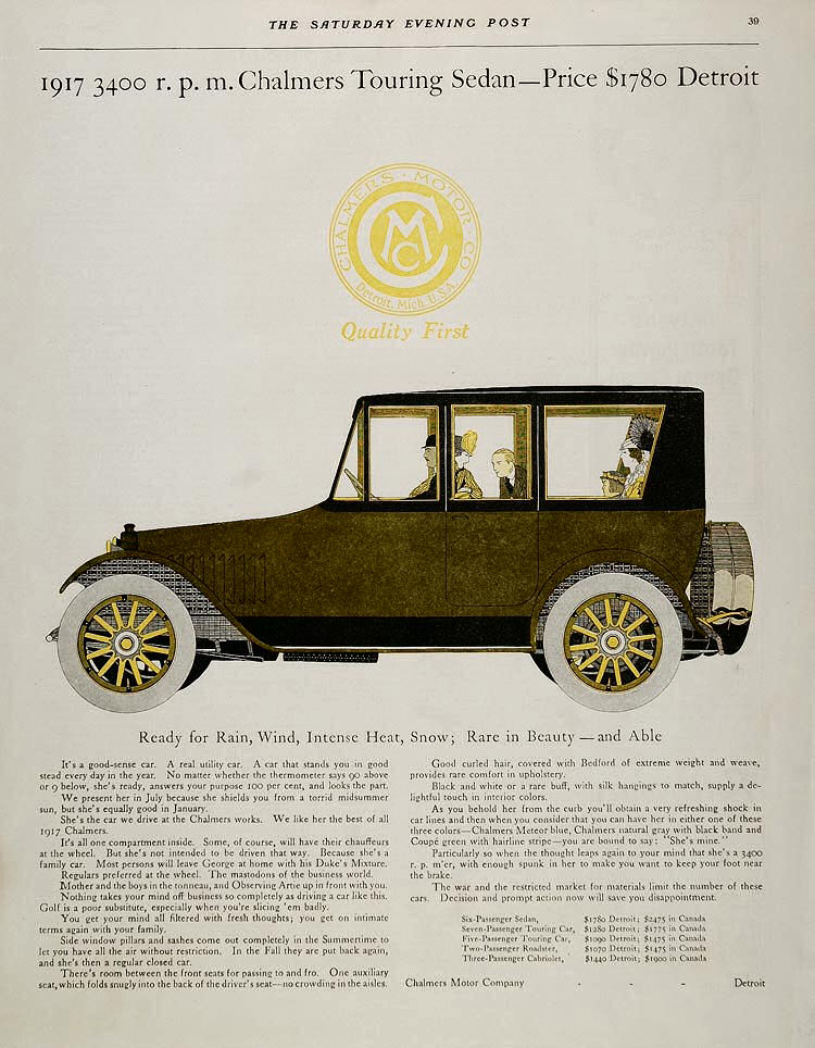 1916 Chalmers Auto Advertising